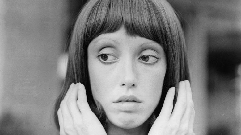 Shelley Duvall with hands to hair in a scene from the film "3 Women," 1977.