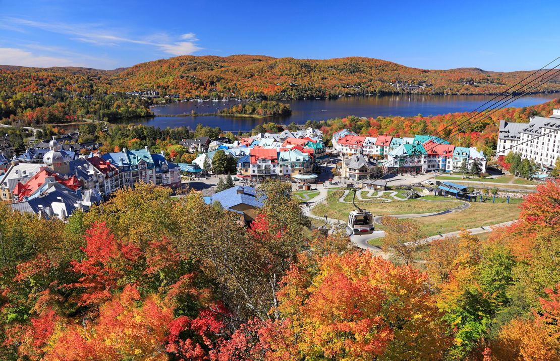 Fall is a beautiful time to be in Canada, as seen here at the Mont Tremblant resort in Quebec.