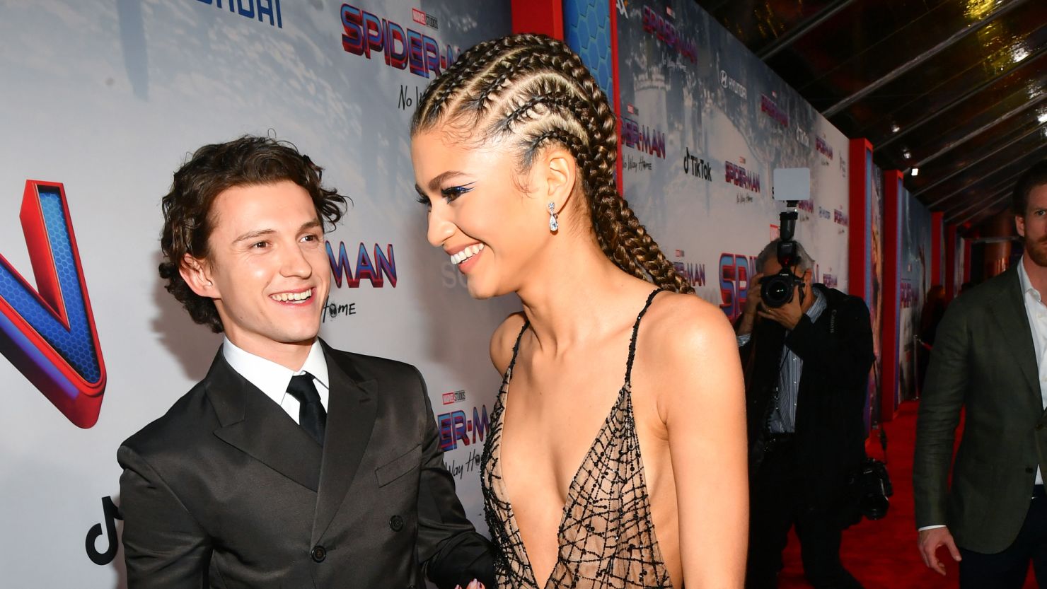 (From left) Tom Holland and Zendaya at the 2021 premiere of 'Spider-Man: No Way Home' in Los Angeles.