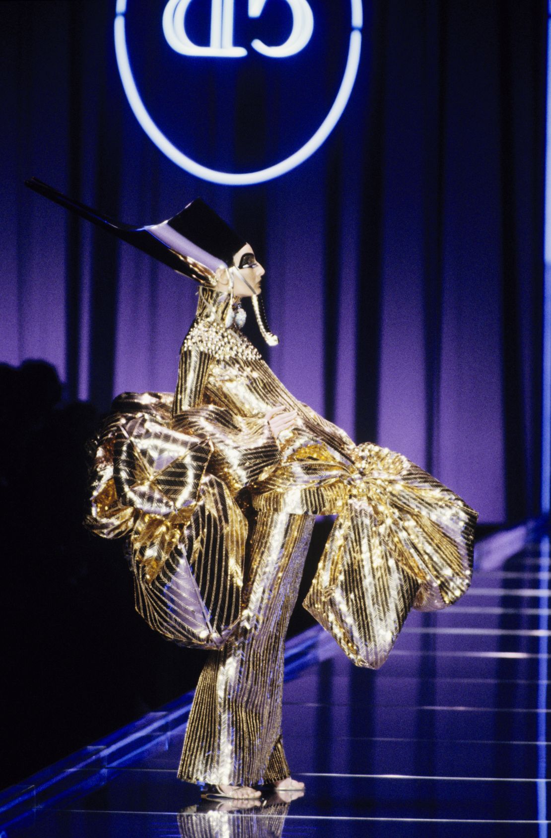 Outtake; Model on the runway of the Christian Dior spring 2004 couture collection on January 19, 2004 in Paris, France...Article title: "Quelle Difference" (Photo by Dominique Maître/WWD/Penske Media via Getty Images)