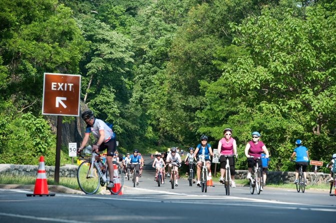 <strong>7. George Washington Memorial Parkway</strong>: Cyclists bike down George Washington Memorial Parkway near Spout Run Parkway. The parkway is in Virginia, Maryland and the District of Columbia.