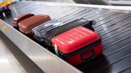 Luggage on Conveyor belt at an airport