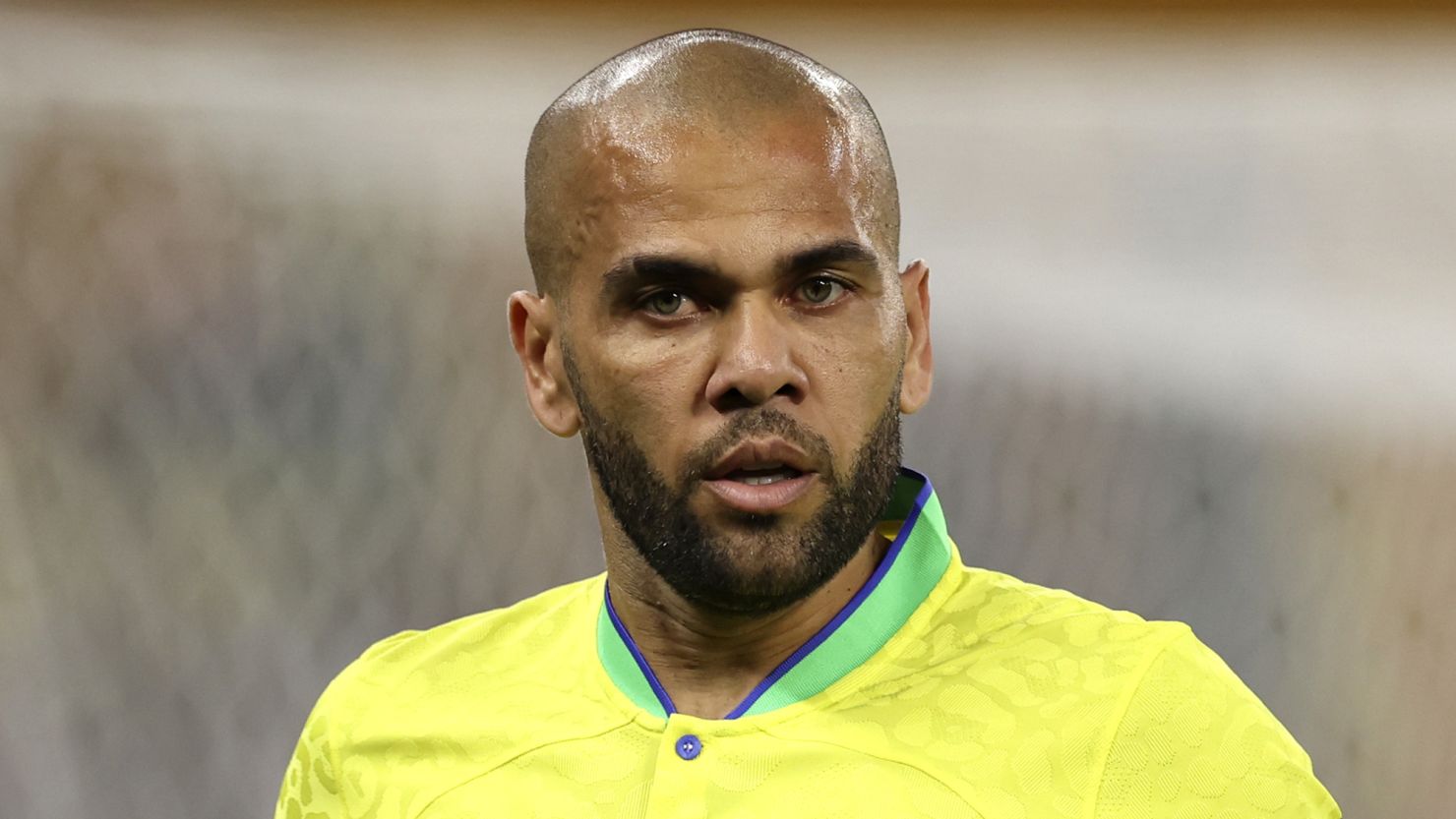 Dani Alves plays for Brazil against South Korea at 2022 Qatar World Cup.