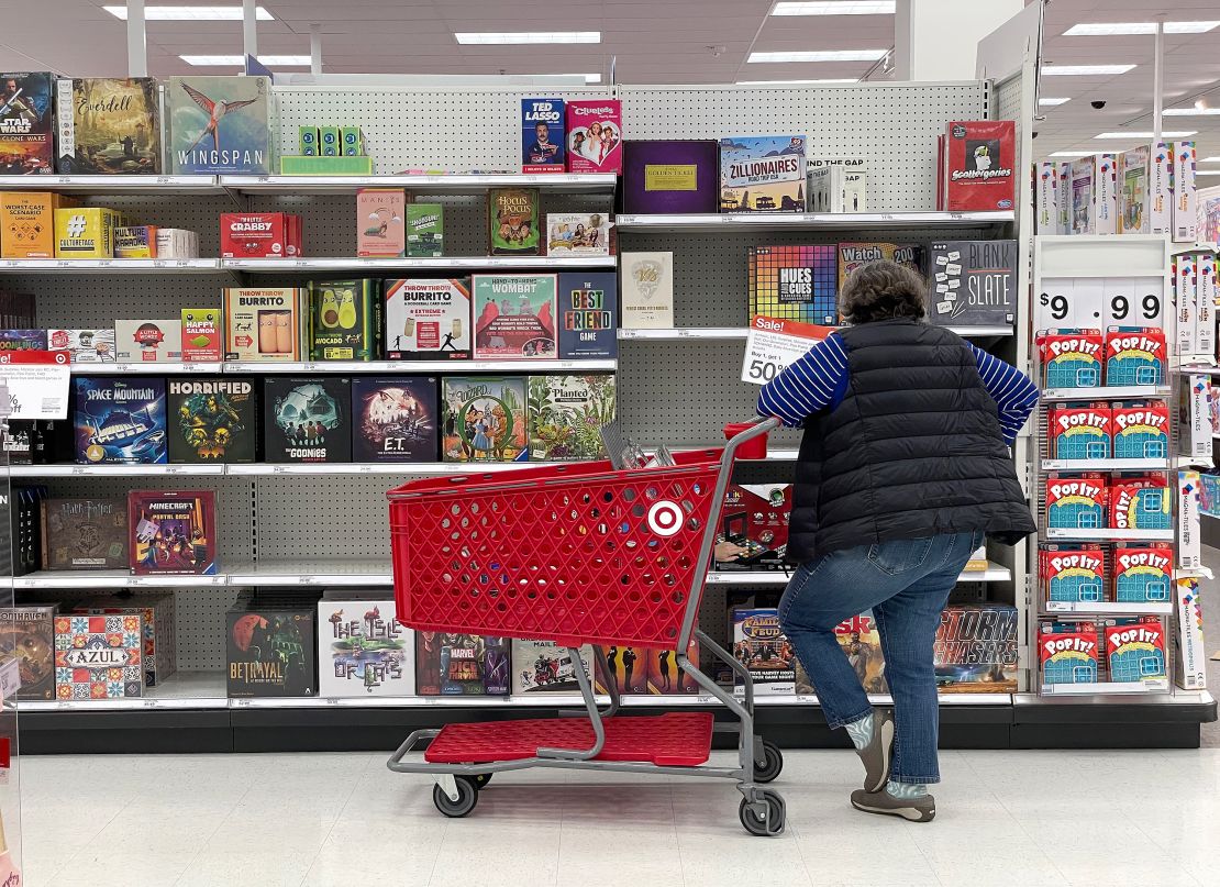 A customer looks at a display of board games while shopping at a Target store on December 15, 2022, in San Francisco, California.