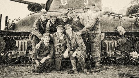 WWII M4 Sherman Tank Crew on D Day