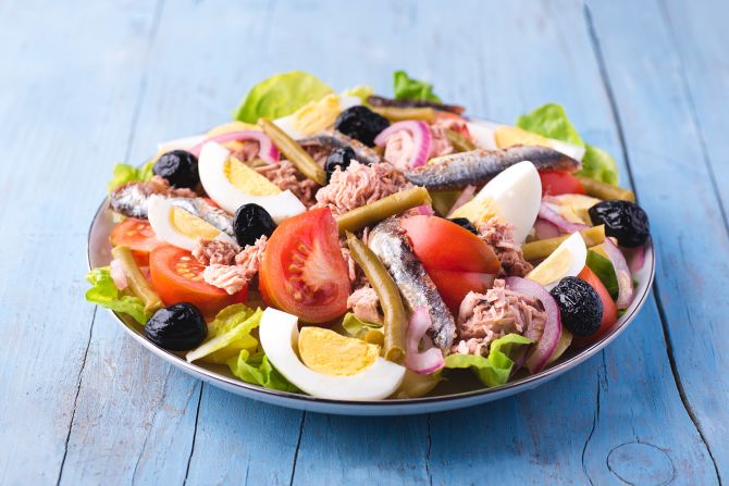 <strong>Salade Niçoise (France): </strong>From the city of Nice in the South of France, this summer dish combines tuna, hard-boiled eggs, potatoes, boiled green beans and vegetables.