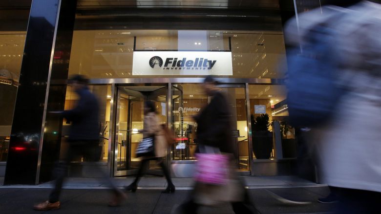 People walk past Fidelity Investments branch on February 16, 2023 in New York City.