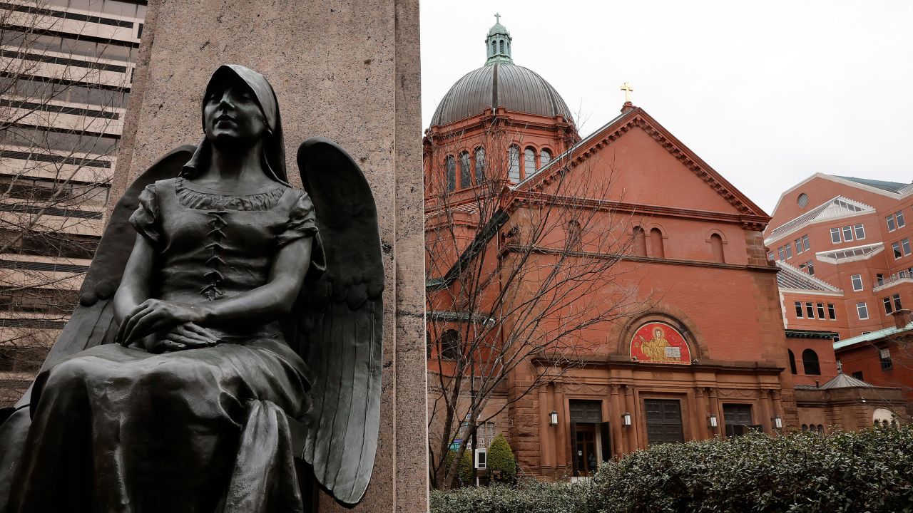 The Roman Catholic Cathedral of St. Matthew the Apostle is seen in Washington, DC, on February 22, 2023.