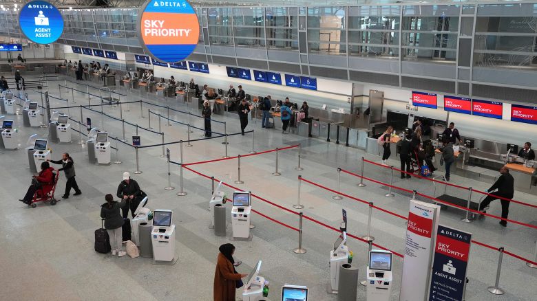 MINNEAPOLIS-ST. PAUL INTERNATIONAL AIRPORT - FEBRUARY 2023: Few passengers made for short lines ahead of an impending snowstorm forecasted to hit the Twin Cities later in the day, Wednesday, Feb. 22, 2023 at MSP Airport Terminal 1. (Photo by Anthony Souffle/Star Tribune via Getty Images)