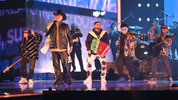 Grupo Firme performs onstage during the 35th Premio Lo Nuestro at Miami-Dade Arena on February 23, 2023, in Miami, Florida.