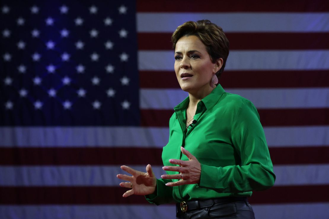 Former Arizona gubernatorial candidate Kari Lake speaks at the Conservative Political Action Conference in National Harbor, Maryland, on March 4, 2023.