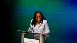 Supreme Court Associate Justice Ketanji Brown Jackson speaks during street renaming ceremony for her in Miami-Dade County on March 06, 2023 in Cutler Bay, Florida.