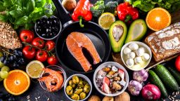 Food products representing the Mediterranean diet which may improve overall health status