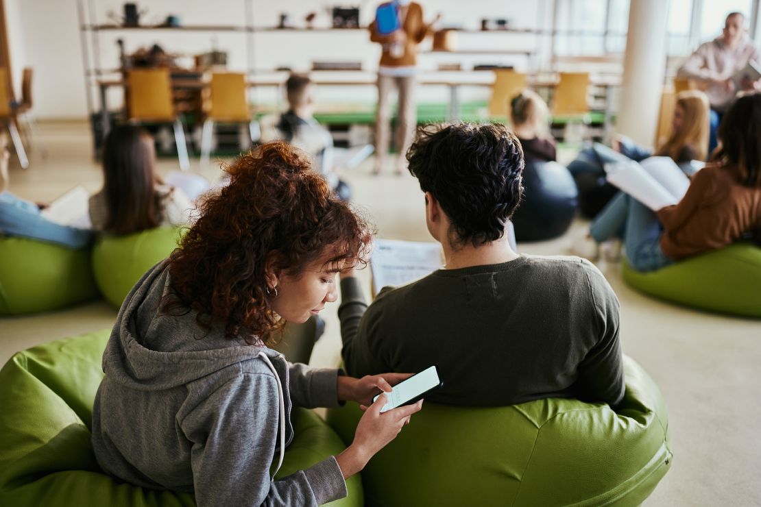 Smartphone use is inextricably linked with high school studies and student life, Mary Frances Ruskell (not shown) writes.