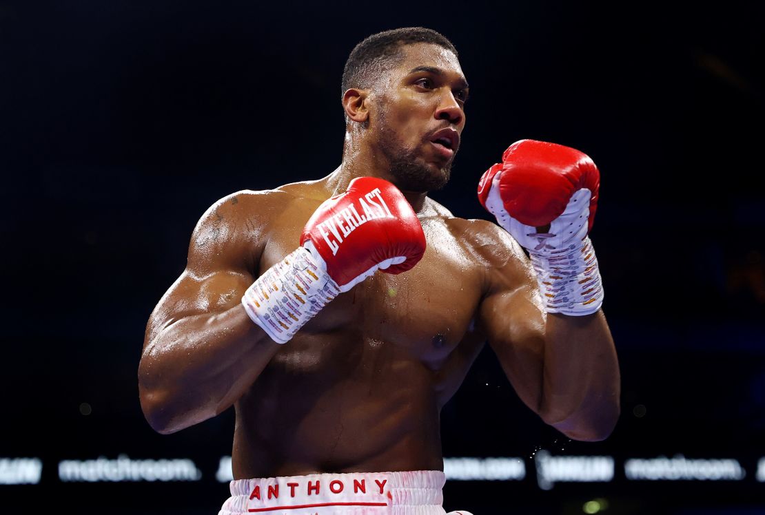 Joshua during his fight against Jermaine Franklin on April 1, 2023.