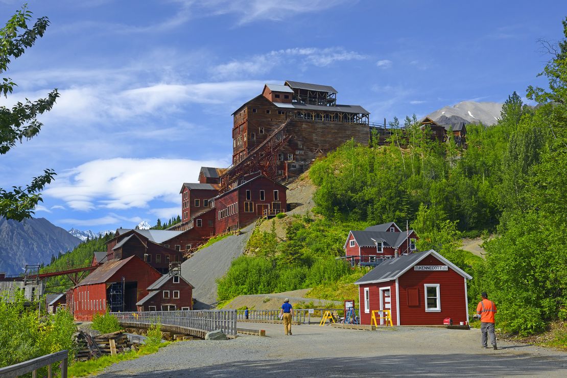 The abandoned Kennecott mill town and mines are located in Wrangell-St. Elias.