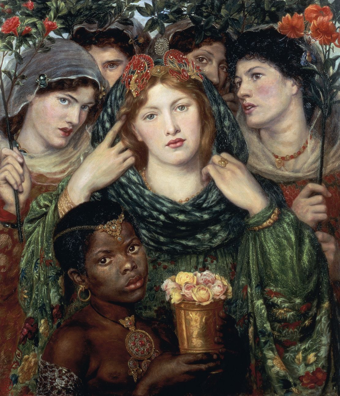 Akinkugbe posted a screenshot of "The Beloved (The Bride)," (1865-1866) by Dante Gabriel Rossetti on her Instagram, @ablackarthistory, shifting the focus from the red headed bride to the Black child in the corner.