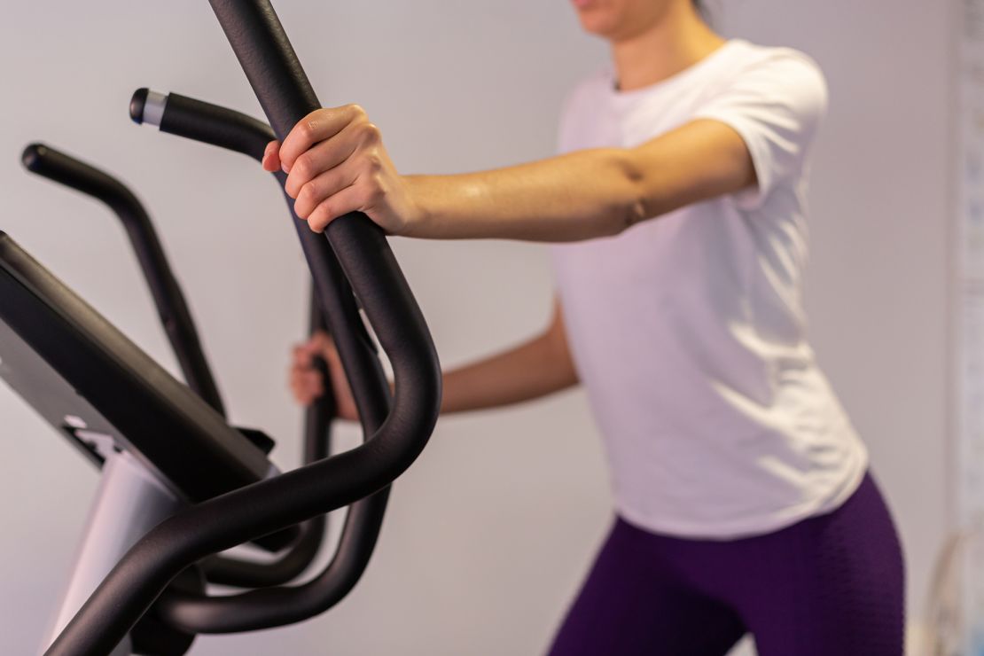 It's critical to use proper form in the gym when exercising on equipment such as an elliptical cross trainer.