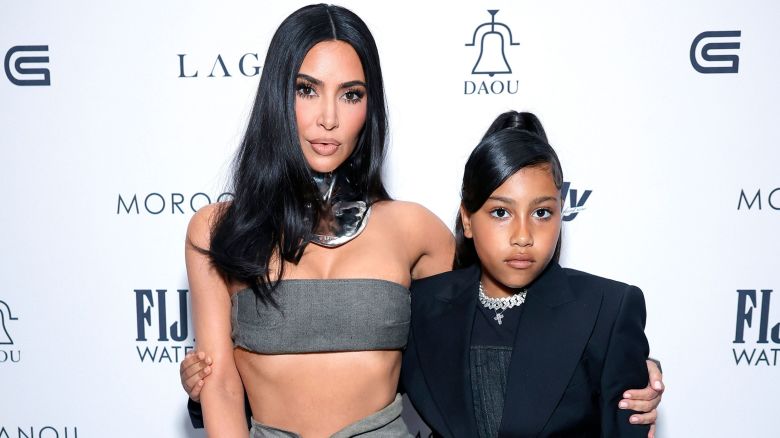 (From left) Kim Kardashian and North West at The Daily Front Row's Seventh Annual Fashion Los Angeles Awards in April 2023 in Beverly Hills.