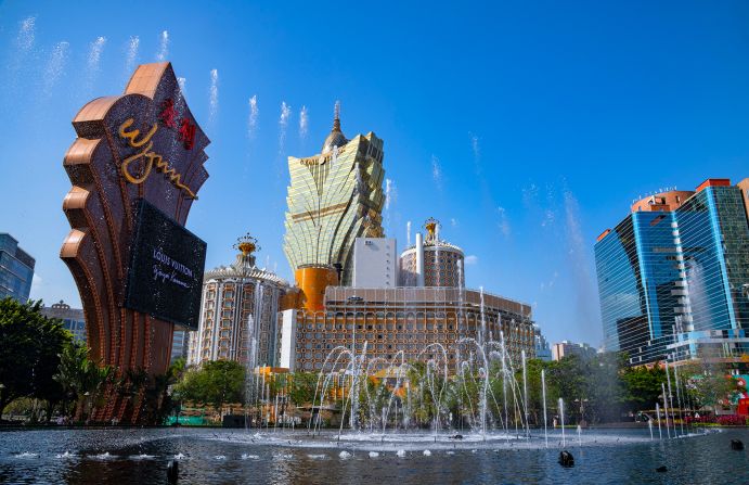 <strong>Casinoville:</strong> The skyline is dominated by casinos, like the Wynn and Grand Lisboa, pictured here.