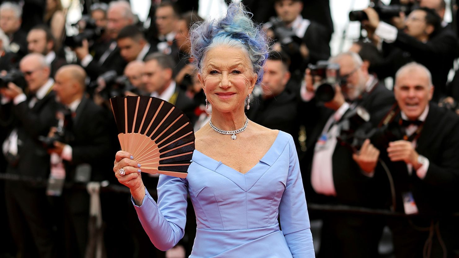Helen Mirren attends the "Jeanne du Barry" screening and opening ceremony red carpet at the 76th annual Cannes Film Festival on May 16, 2023.