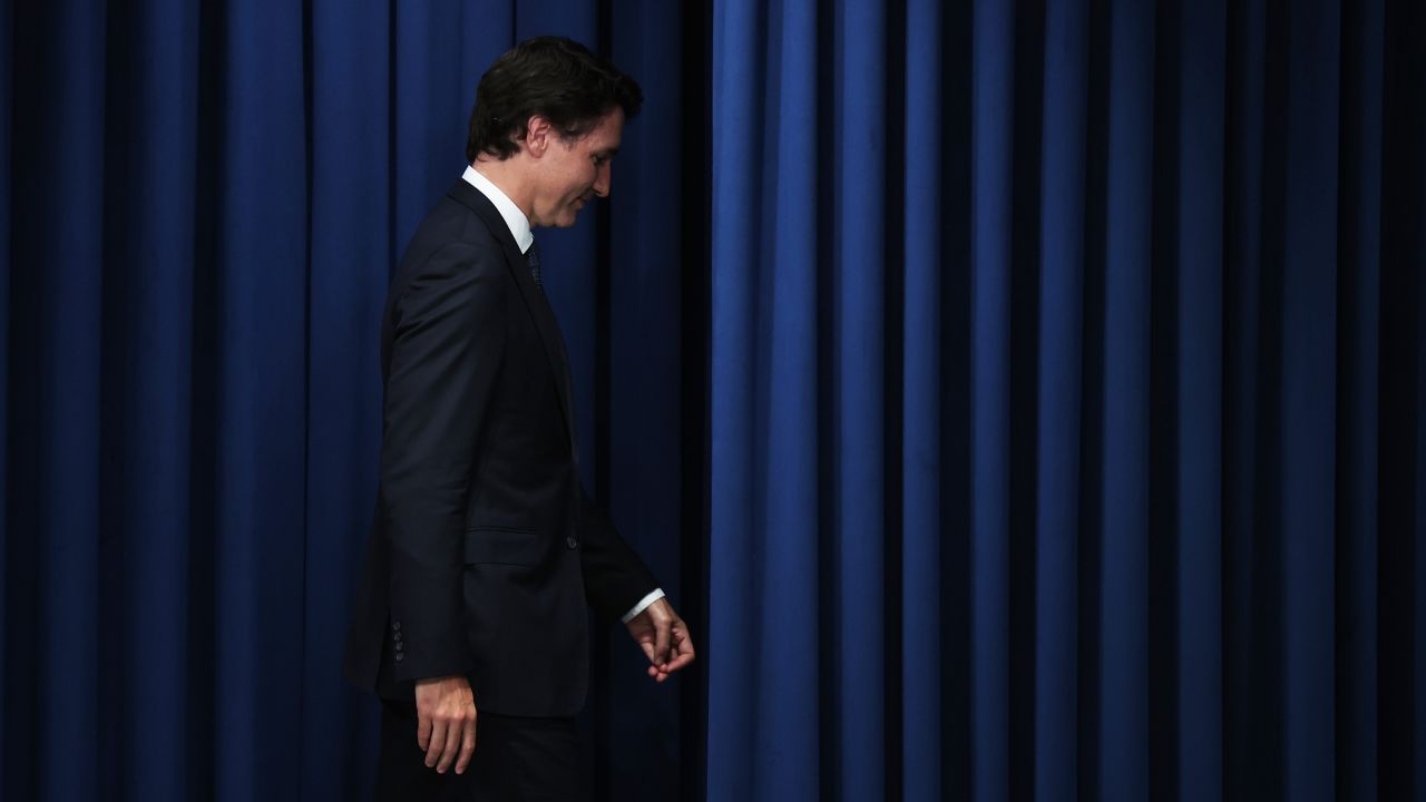 SEOUL, SOUTH KOREA - MAY 17: Canada’s Prime Minister Justin Trudeau leaves after a joint news conference at the Presidential Office on May 17, 2023 in Seoul, South Korea. Trudeau arrived in Seoul the previous day on a three-day official visit to mark the 60th anniversary of the establishment of diplomatic relations between the two countries. (Photo by Kim Hong-Ji - Pool/Getty Images)
