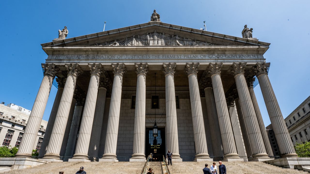 NEW YORK, NEW YORK - MAY 18: A view of the New York County Supreme Court on May 18, 2023 in New York City. Compleeted in 1927 by architect Guy Lowell in a Neoclassical style. (Photo by Roy Rochlin/Getty Images)
