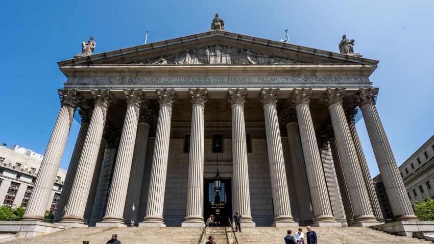 NEW YORK, NEW YORK - MAY 18: A view of the New York County Supreme Court on May 18, 2023 in New York City. Compleeted in 1927 by architect Guy Lowell in a Neoclassical style. (Photo by Roy Rochlin/Getty Images)