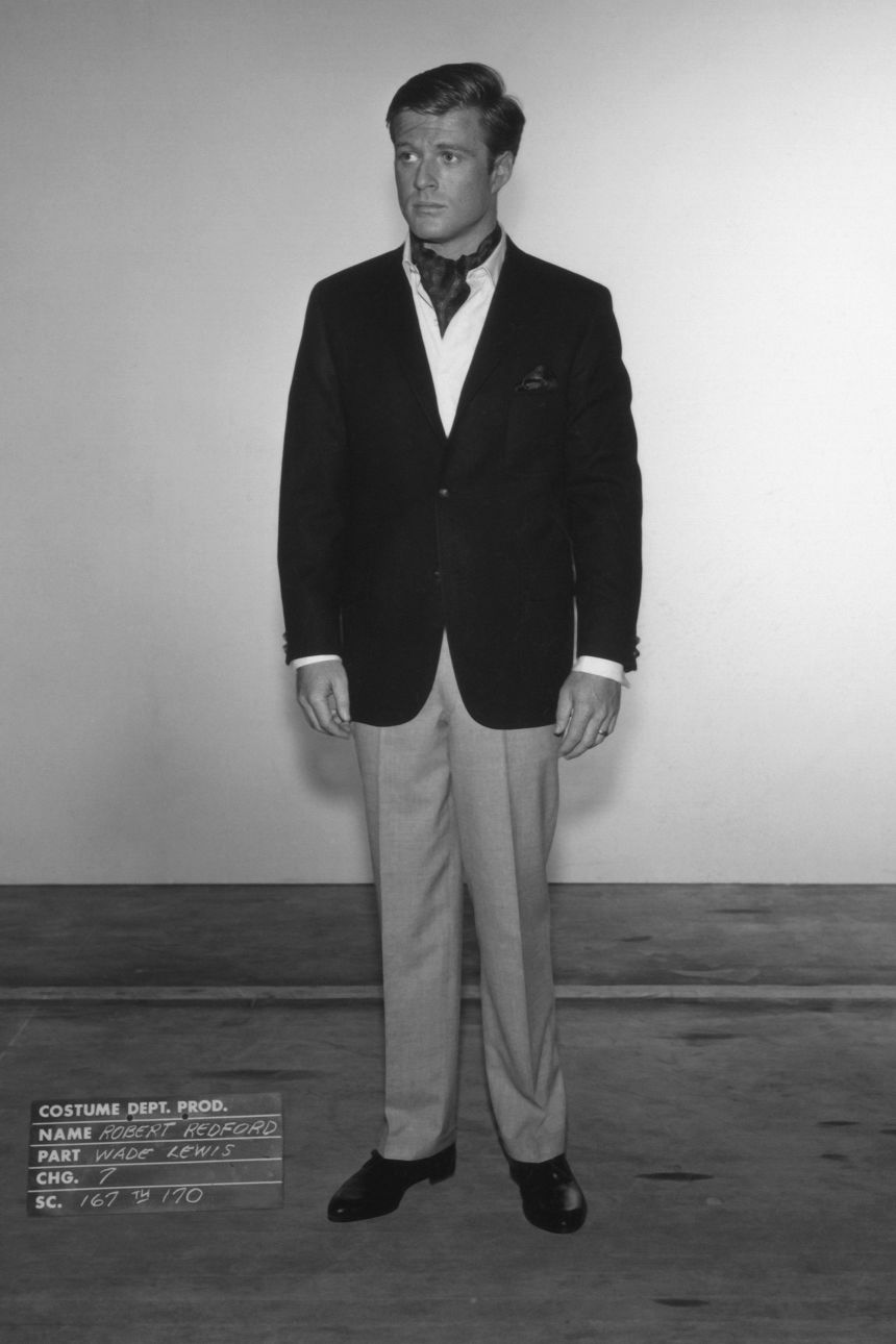 Redford at a wardrobe test for the 1965 movie 