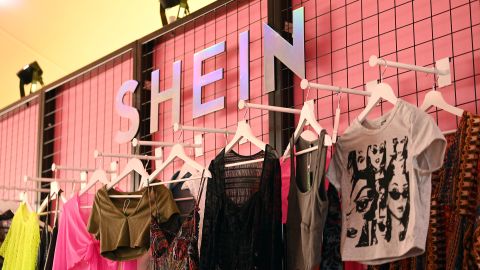 Shein clothes seen in Chelmsford, England in May 2023.