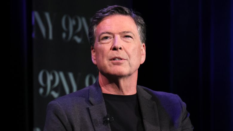 James Comey speaks onstage during Former FBI Director James Comey In Conversation With MSNBC's Nicolle Wallace at 92NY in New York City, on May 30, 2023.