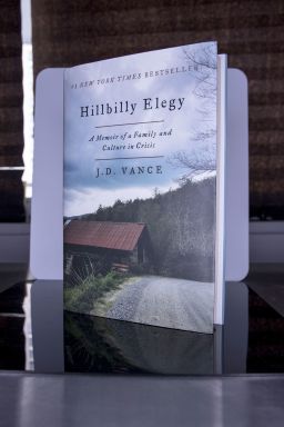 Book: Hillbilly Elegy by author JD Vance on October 8, 2013 in New York City.