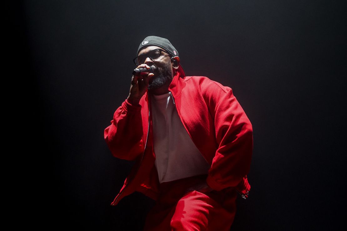 Kendrick Lamar on stage in Spain in 2023.
