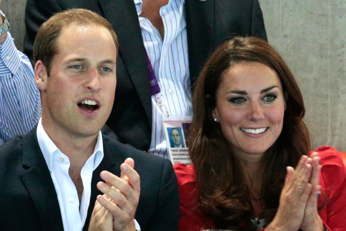 Prince William and his wife Catherine at the London Aquatics Centre on August 3, 2012.