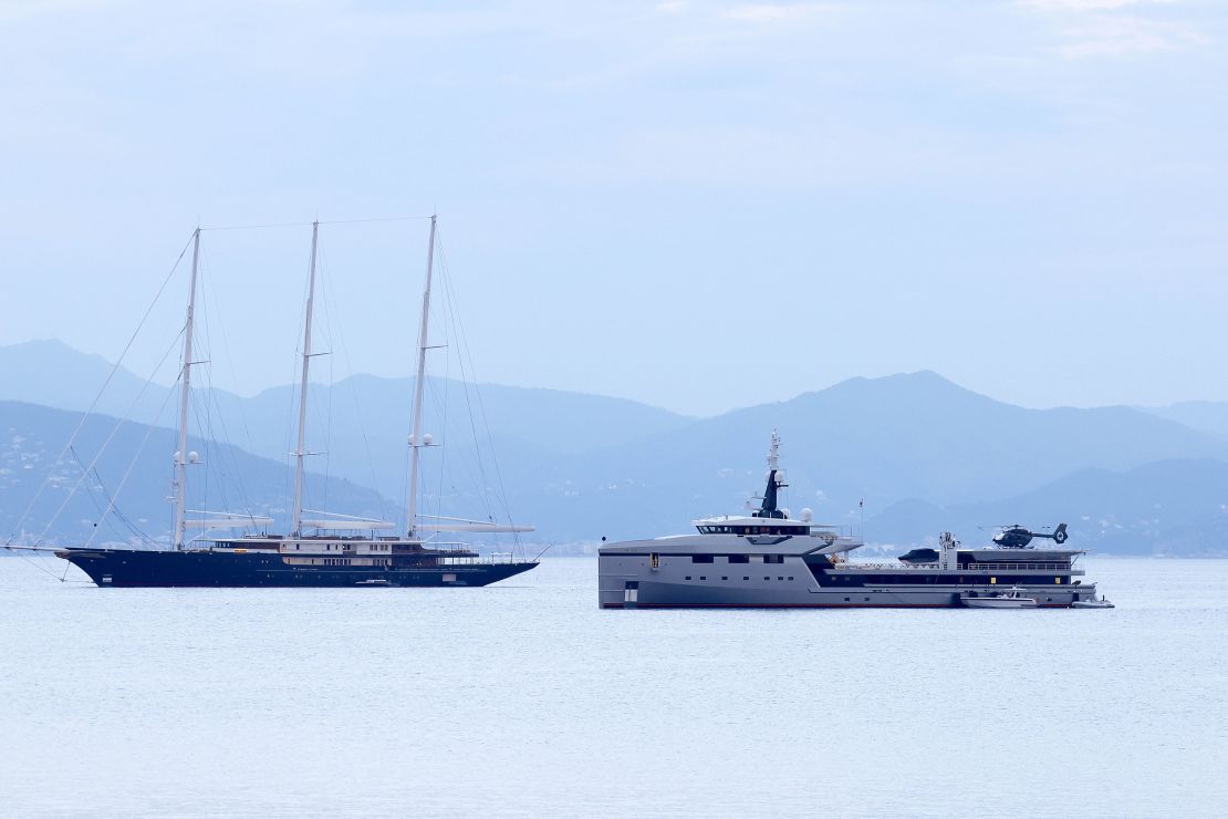 PORTOFINO, ITALY - JUNE 13: Koru and Abeona, Jeff Bezos yachts are seen on June 13, 2023 in Portofino, Italy. (Photo by Robino Salvatore/GC Images)