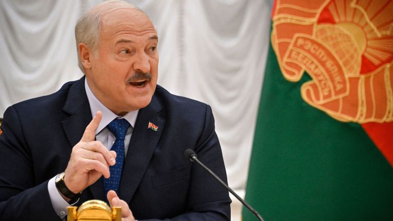 Belarus' President Alexander Lukashenko speaks as he meets with foreign media at his residence, the Independence Palace, in the capital Minsk on July 6, 2023. Wagner chief Yevgeny Prigozhin is still in Russia, Belarus's president said on July 6, 2023, despite a deal with the Kremlin for him to move to Belarus following his failed insurrection last month. (Photo by Alexander NEMENOV / AFP) (Photo by ALEXANDER NEMENOV/AFP via Getty Images)