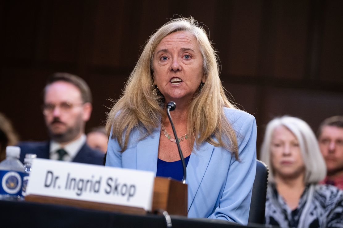 Dr. Ingrid Skop, vice president and director of medical affairs, Charlotte Lozier Institute, testifies during the Senate Judiciary Committee hearing on Wednesday, April 26, 2023.