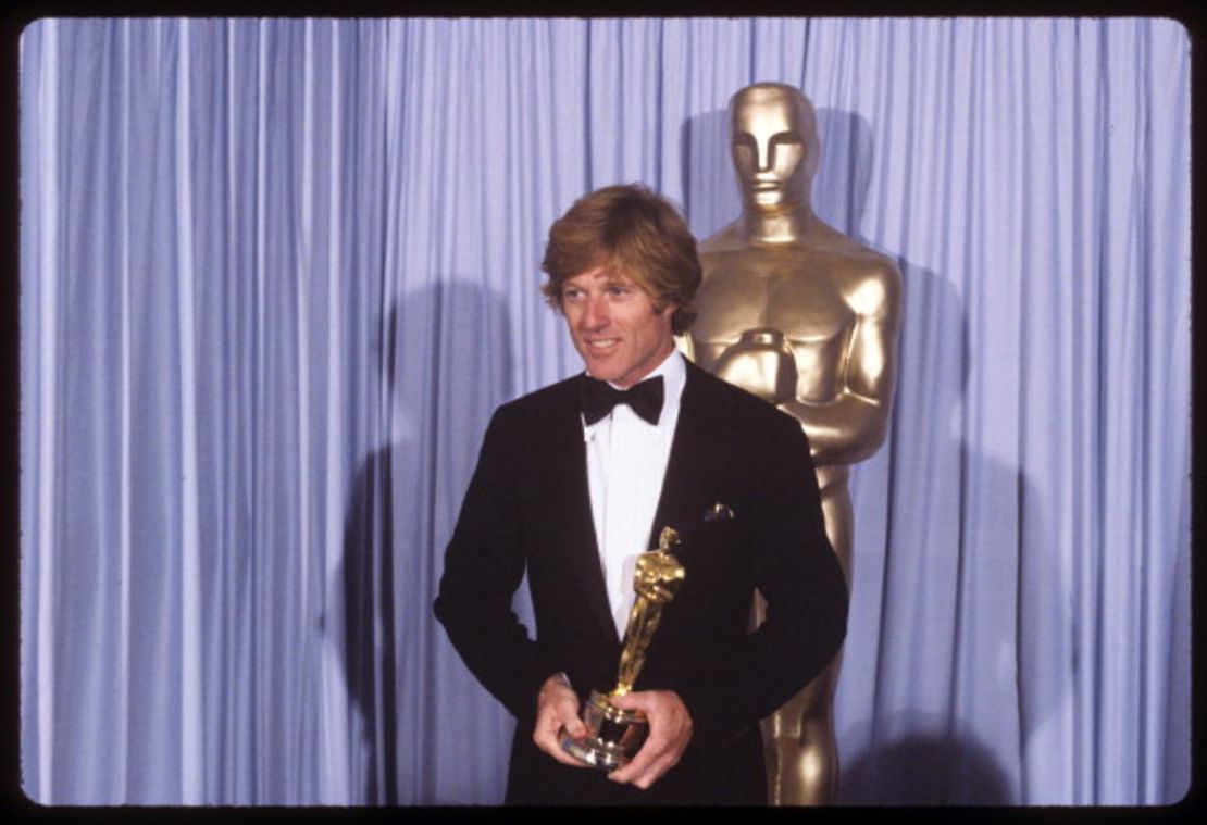 Robert Redford receives the Oscar Award for Best Director in 1981 for "Ordinary People."