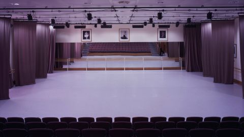 Interior of the Royal Ballet School in London, England.