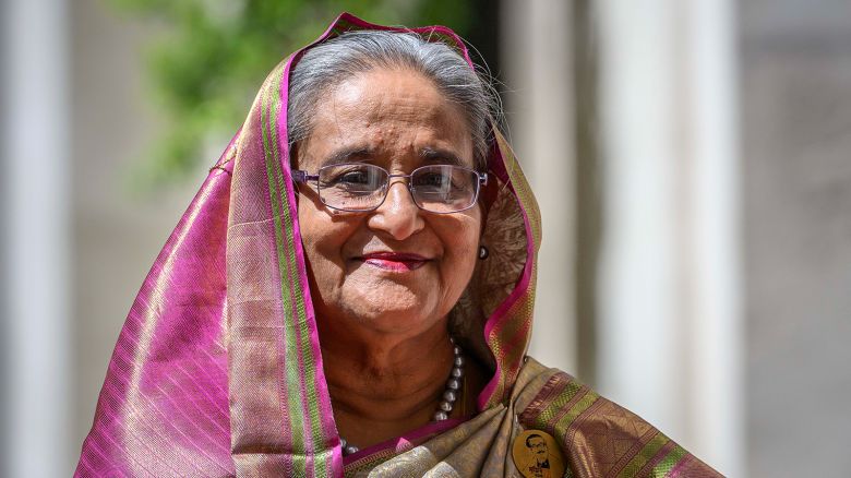 Bangladesh Prime Minister Sheikh Hasina meets Italian Prime Minister Giorgia Meloni (not in picture) before their meeting at Palazzo Chigi, on July 25, 2023 in Rome, Italy.