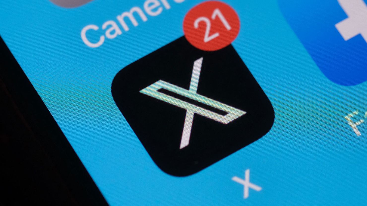 This photo illustration shows the X icon on a smartphone screen in Los Angeles, California, on July 31, 2023.