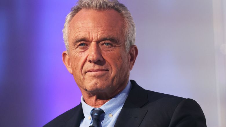 Robert F. Kennedy Jr. listens as he is introduced during the World Values Network's presidential candidate series at the Glasshouse on July 25, 2023 in New York City.