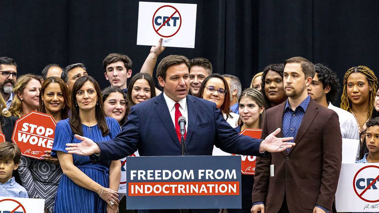 In April 2022, Florida Gov. Ron DeSantis signed HB 7, known as the "Stop WOKE Act" bill, in Hialeah Gardens, Florida.