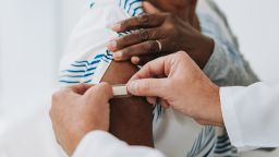 Bandage after applying vaccine