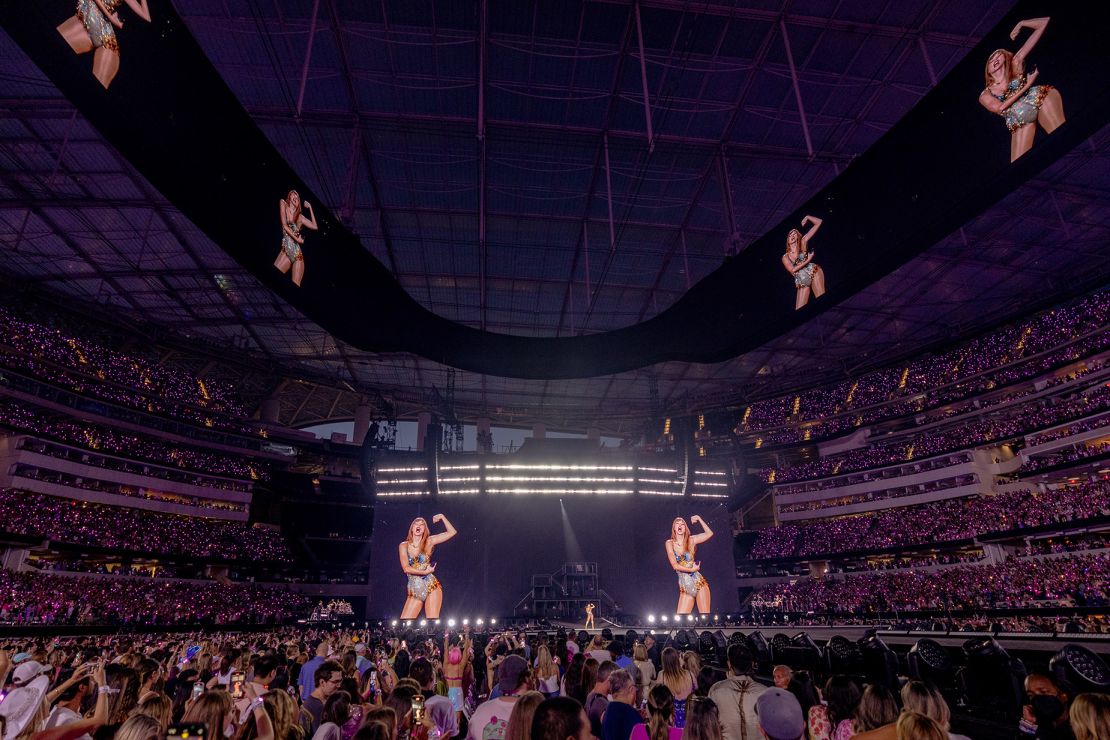 Taylor Swift performs at SoFi Stadium in Inglewood, California, on August 7, 2023.