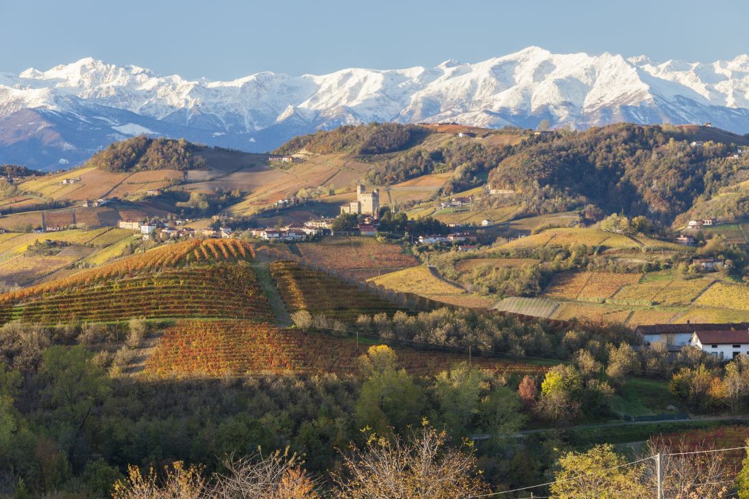 Piedmont is known for its vineyards and Alpine views.