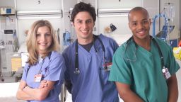 Sarah Chalke, Zach Braff and Donald Faison played the leading trio in "Scrubs."