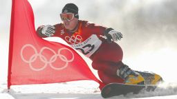 14 Feb 2002:  Ryan Wedding of Canada competes in the qualifying round of the men's parallel giant slalom snowboarding event during the Salt Lake City Winter Olympic Games at the Park City Mountain Resort in Park City, Utah. DIGITAL IMAGE. Mandatory Credit:   Adam Pretty/Getty Images