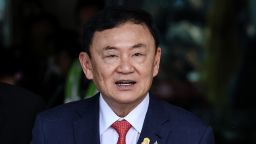 Thaksin Shinawatra, Thailand's former prime minister, arrives at Don Mueang airport after returning from self-exile in Bangkok, Thailand, on Tuesday, August 22, 2023.