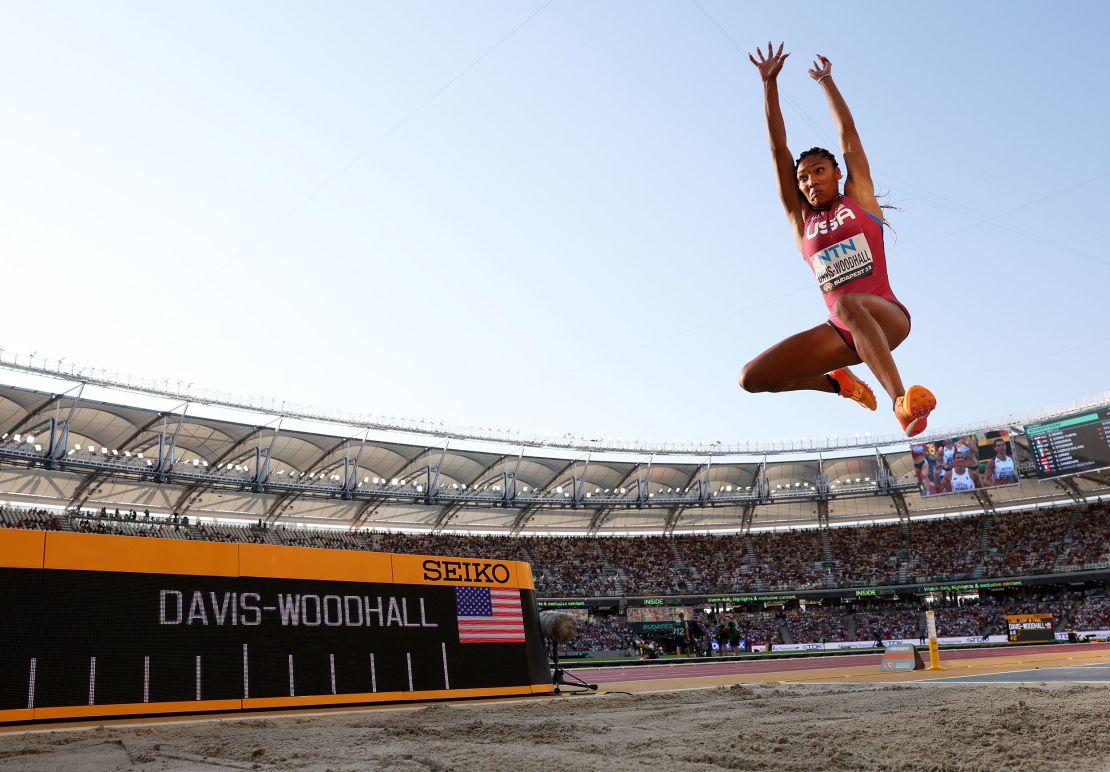 Davis-Woodhall competes at last year's world championships in Budapest, Hungary.